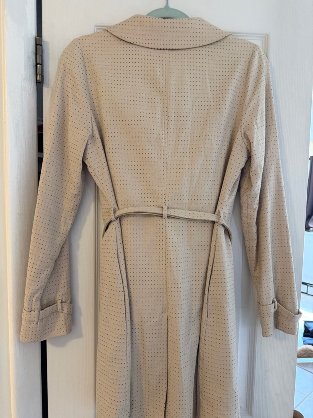 Hale Bob Beige Long Sleeve Ruffle-Front Coat - Picture 2 of 4